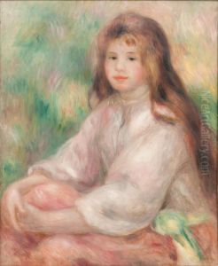 Young Girl in Pink (Petite fille en rose) by Pierre Auguste Renoir
