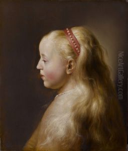 Head of a girl with long blond hair by Jan Lievens