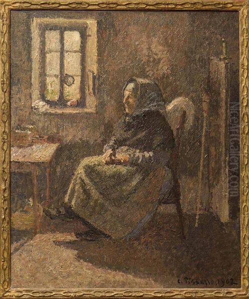 Paysanne assise interieur a moret - view 1