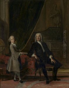 Portret van een onbekend heer met een jongen