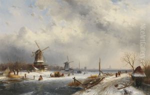Winterlandschap met drie molens Winterlandschap met drie molens