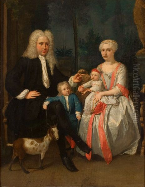 Portret van een echtpaar en twee kinderen - view 1