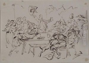 Drinkers by Amedee Charles Henri de Noe (Cham)