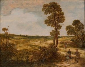 Twee ruiters in duinlandschap by Esaias Van De Velde
