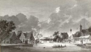 Kermis in een dorp by Pieter de Neyn