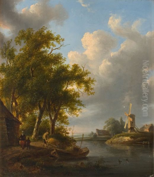 Landscape with windwmill and farm - view 1