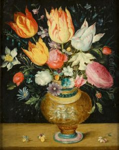 Vaas met bloemen by Jan Brughel