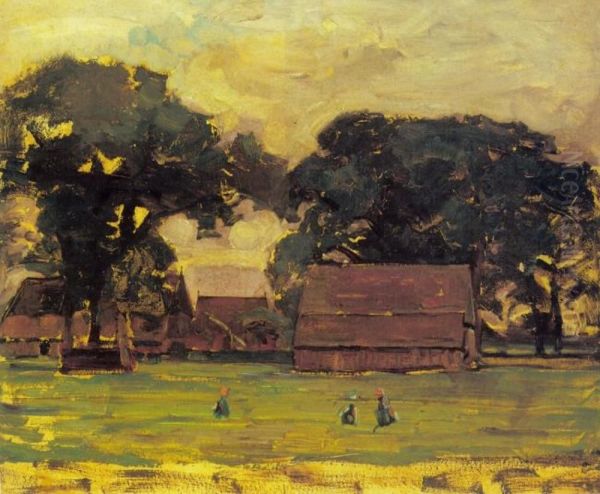 Farmstead under oak trees II - view 1