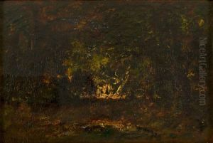 In het bos van Fontainebleau (Sousbois Fontainebleau) by Narcisse Virgilio Diaz