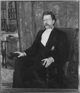 Gunnar Wennerberg (1817-1901), statsrad, landshovding, skald, gift med grevinnan Hedvig Sofia Cronstedt by Oscar Bjorck