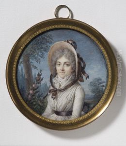 Miniature portrait of Stephanie-Felicite Ducrest de St Aubin by Marie-Gabrielle Capet