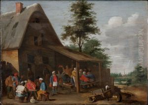 Hollandsk bondfolk vid vardshus