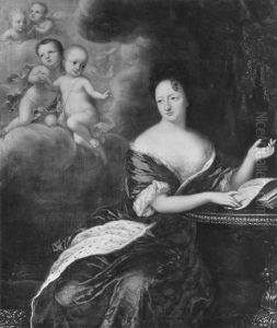 Ulrika Eleonora d.a. (1656-1693), prinsessa av Danmark, drottning av Sverige, med sina fyra doda soner Ulrika Eleonora d.a. (1656-1693), prinsessa av Danmark, drottning av Sverige, med sina fyra doda soner