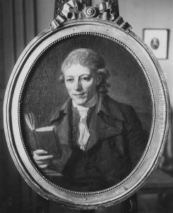 Johan Gottlieb Gahn (1745-1818), assessor, kemist, gift med Anna Maria Bergstrom by Lorens Pasch the Younger