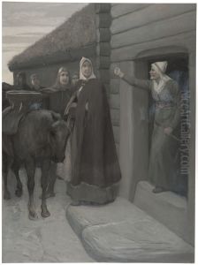 Illustration for Njal's Saga by August Malmstrom