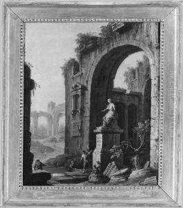 Ruin of a Temple with a Statue by Giovanni Paolo Panini