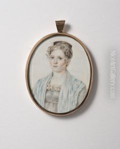 Okand man (recto), Okand kvinna (verso). Montering i guld av Olof Hallman verksam fran 1767, dod 1803 i Stockholm. by Gustaf Wilhelm Finnberg