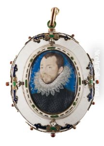 Okand man och Korsfastelsen by Nicholas Hilliard