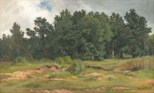 Oak Wood in a Gray Day by Ivan Shishkin