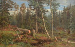 Lumbering by Ivan Shishkin