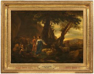 Landscape with Peasants and Cattle by Nicolaes Pieterszoon Berchem