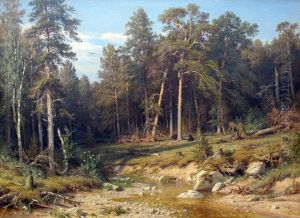 A Pine Forest. Mast-Timber forest in Viatka Province by Ivan Shishkin