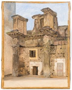 Minervatemplet pa Nervas Forum, Rom by Constantin Hansen