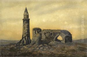 The Ruins of the Khan's Tomb and the Small Minaret in Bulgaria by Ivan Shishkin