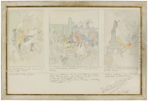 First Proposed Decoration of the Walls in the Lower Hall of the National Museum, Stockholm by Carl Larsson