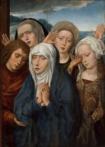 The Mourning Virgin with St. John and the Pious Women from Galilee by (manner of) Memling, Hans