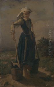 Jeune paysanne bretonne by Vincent Vidal
