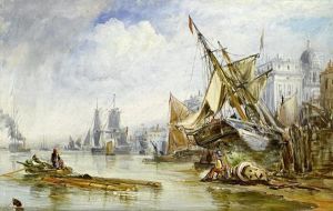 Low Tide On The Thames Foreshore Below The Customs House