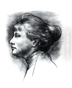 Portrait de femme de profil by Georges Kars