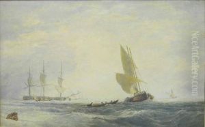 Seascape With Shipping by George Chambers
