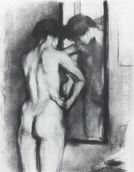 Nu feminin de dos devant un miroir - view 1