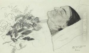 Suzanne Valadon sur son lit de mort by Georges Kars