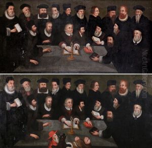 Martin Luther and Reformers (before and after restoration) by unknown