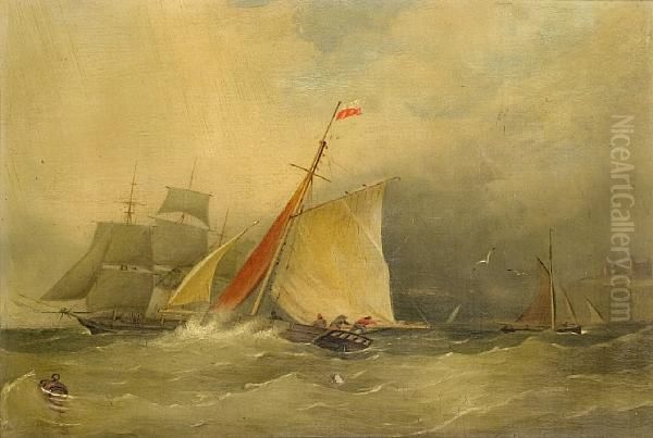 A Racing Cutter Preparing To Change Course In A Sudden Swell - view 1