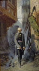 Mayor Kuss amid the ruins of Strasbourg
