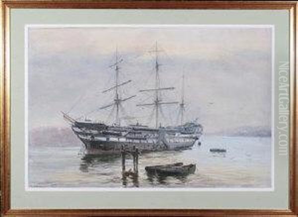 The Wellesley With Full Masts And Rigging Lying At Anchor In Northshields Harbour - view 1