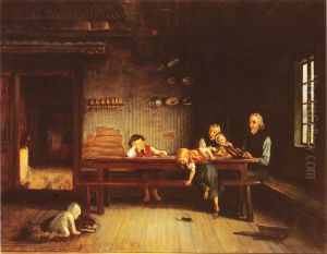 Sunnuntaiaamu talonpoikaistuvassa by Adolf von Becker