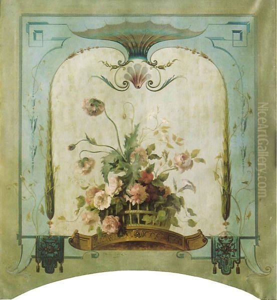Wanddecoratie met bloemenmand - view 1