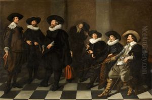 De regenten van het Burgerweeshuis by Abraham de Vries