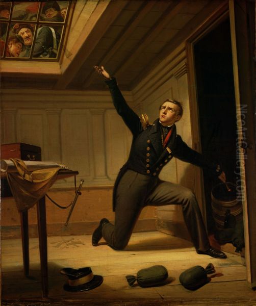 Van Speyk in de kruitkamer van het schip - view 1