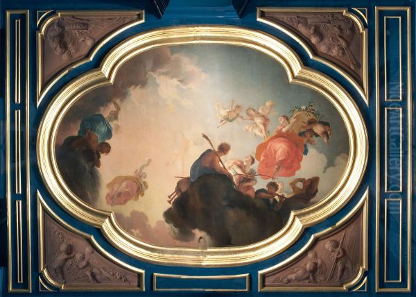 Middenstuk van plafond "de dageraad en de jaargetijden" - view 1