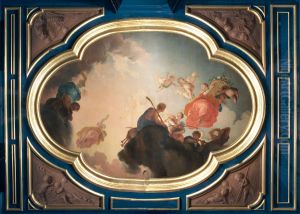 Middenstuk van plafond "de dageraad en de jaargetijden" by Jacob de Wit