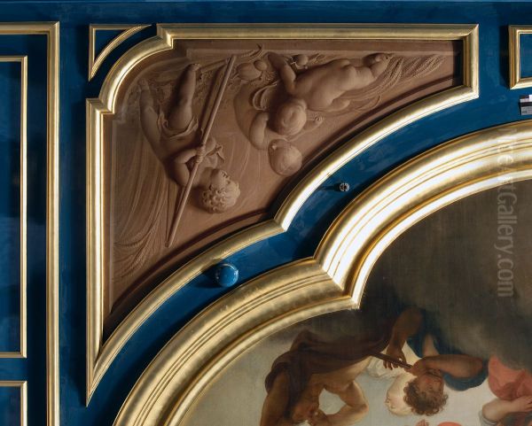 Zijstuk van plafond "de dageraad en de jaargetijden" - view 1