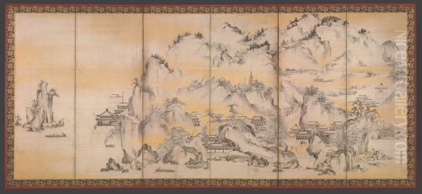 jin shan xi hu tu ping feng - view 1