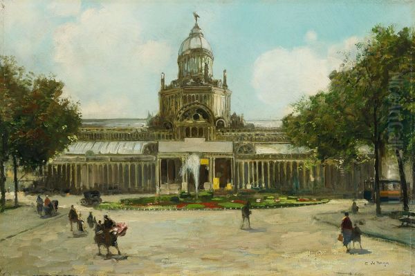 Frederiksplein met Paleis voor Volksvlijt-The paleis voor Volksvlijt on Frederiksplein - view 1