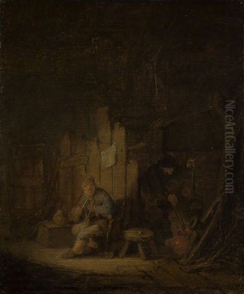 A Fisherman's Family in their Cottage - view 1